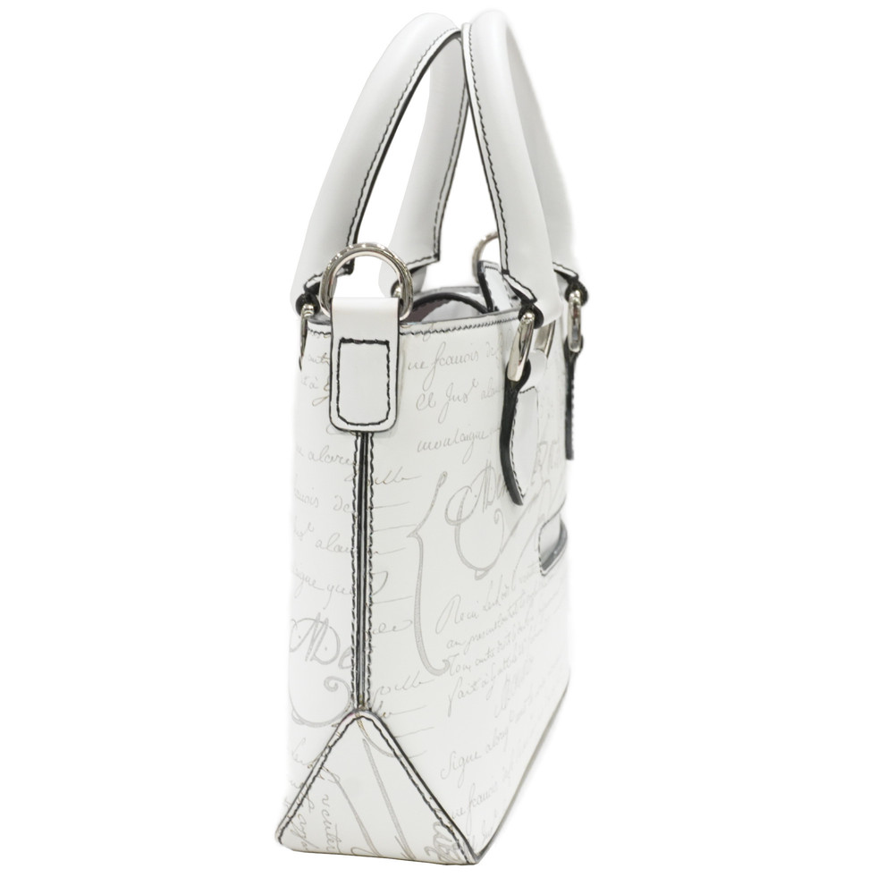 Berluti Toujours Mini Scritto Leather Shoulder Bag White